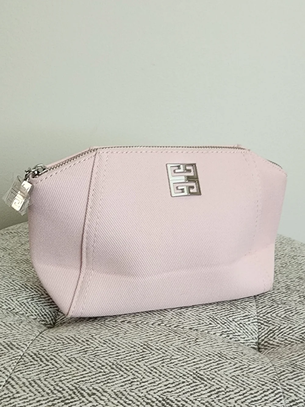 Givenchy Pink Cosmetic Pouch with Silver Hardware